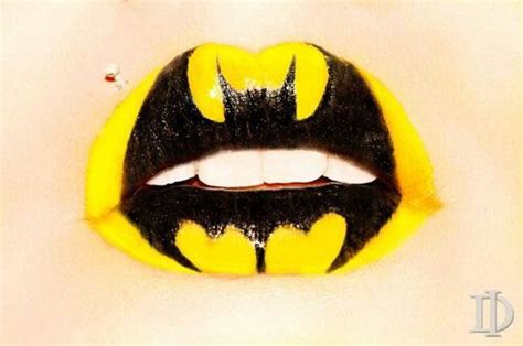 Awesome Batman Lipstick Art Stunning Eyes Beautiful Lips Makeup