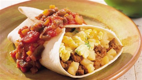 chorizo  egg breakfast burritos recipe  pillsburycom