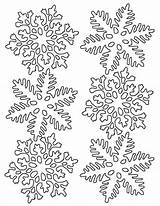 Coloring Snowflakes Flower Christmas sketch template