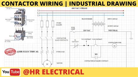 wire contactor motor wiring diagram  phase motor start stop circuit youtube