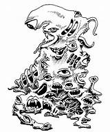 Amoeba Drawing Mouther Gibbering Pile Getdrawings Bones sketch template