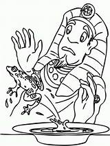 Plagues Coloring Pharaoh Egypt Frog Jump Plate sketch template