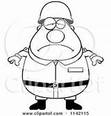 Army Cartoon Chubby Man Coloring Clipart Depressed Thoman Cory Outlined Vector Stressed Surprised Mad 2021 Clipartof sketch template