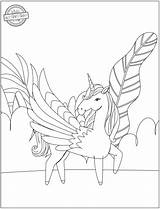Unicorn Coloring Kids Pages Pegasus Color Printable Wings Flying Activities Magical Adults sketch template