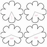 Template Petal Flower Printable Rose Cut Paper Clipart Flowers Library sketch template