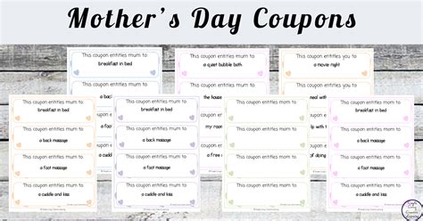 printable mothers day coupons simple living creative learning