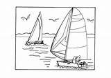 Coloring Sailing sketch template