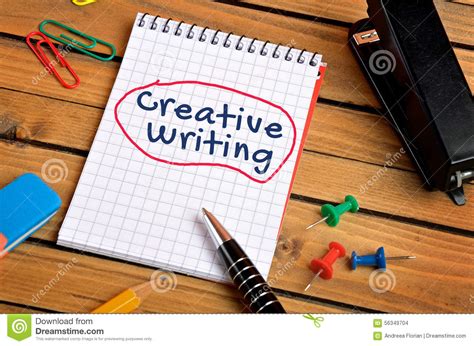 creative writing word stock photo image  closeup eraser