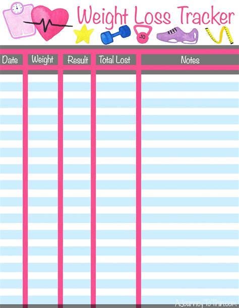 weight loss tracker printable  pin  healthy diet  weight loss