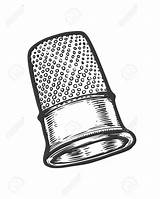 Thimble Drawing Vector Drawn Hand Getdrawings sketch template