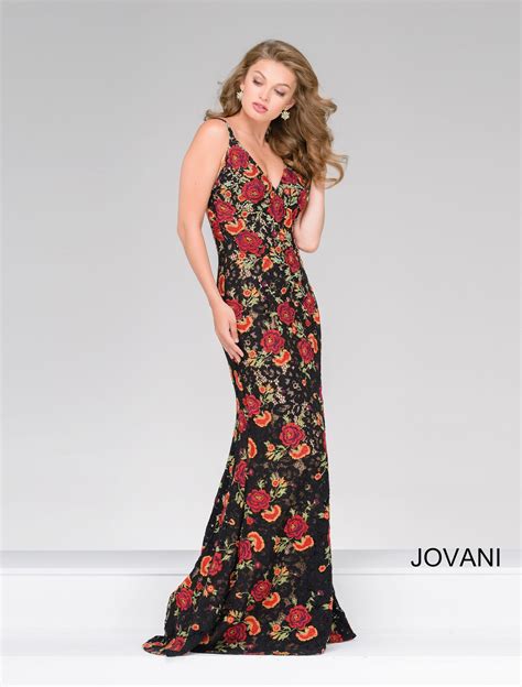 jovani v neck floral embroidered gown jovani cloth