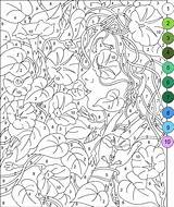 Coloring Number Color Pages Printable Nicole Paint Adults Adult Animal Print Girls Girl Tree Disney sketch template