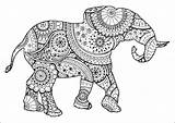 Elephant Elefanten Elephants Mandala Elefantes Coloriage Erwachsene Elefanti Zentangle Adults Elefante Malbuch Adulti Justcolor Majestic Farahzahidah11 sketch template