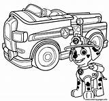 Patrol Coloring Paw Pages Firefighter Truck Printable Marshal Print Color Prints sketch template