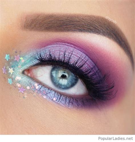 Purple And Blue Eye Makeup Style