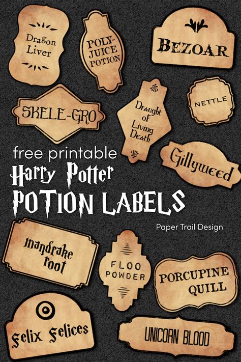 blank harry potter labels