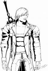 Dante Devil Cry May Coloring Srh Drawings Drawing Deviantart sketch template