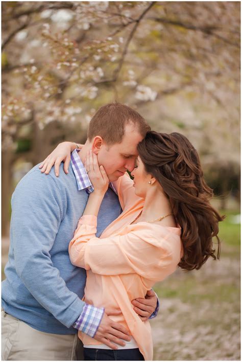 a cherry blossom engagement session with alex and tim