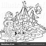 Coloring Ship Sunken Shipwreck Pages Clipart Pirate Drawing Paul Illustration Visekart Royalty Color Boat Drawings Template Rf Printable Getdrawings Getcolorings sketch template