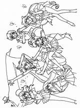 Coloring Pages Sailor Moon Sailormoon Group Warriors Hellokids Colouring Pro Guetsbook Place Website Getcolorings sketch template