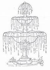 Fountain Coloring Water Pages Yahoo Search Results Fountains Drawings Designlooter Embroidery sketch template