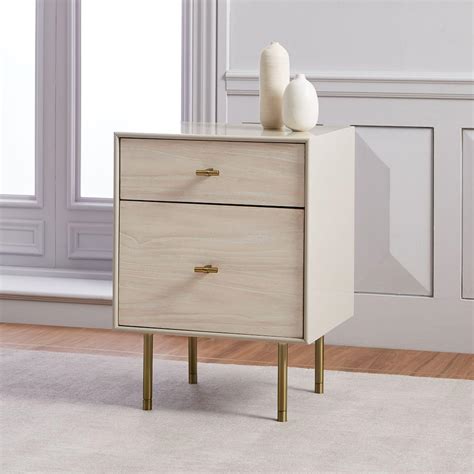 modernist wood lacquer bedside table winter wood west