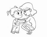 Mother Girl Coloring Coloringcrew sketch template