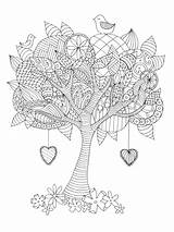 Coloring Pages Tree Colouring Trees Adult Choose Board Leaves sketch template