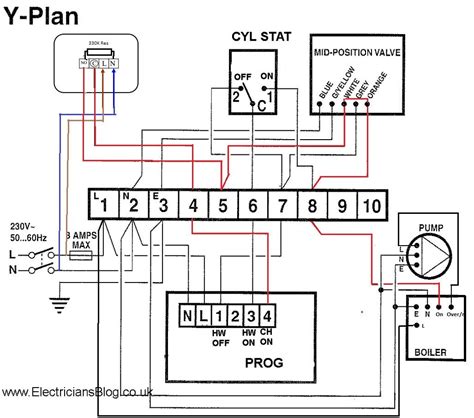 boiler wiring diagram  thermostat   plan hive  central  heating   boiler wiring
