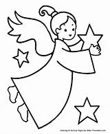 Simple Pages Coloring Angel Easy Christmas Pre Prek Preschool Colouring Colori sketch template