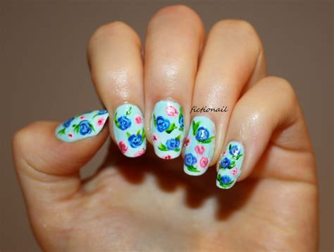 blue rose nails