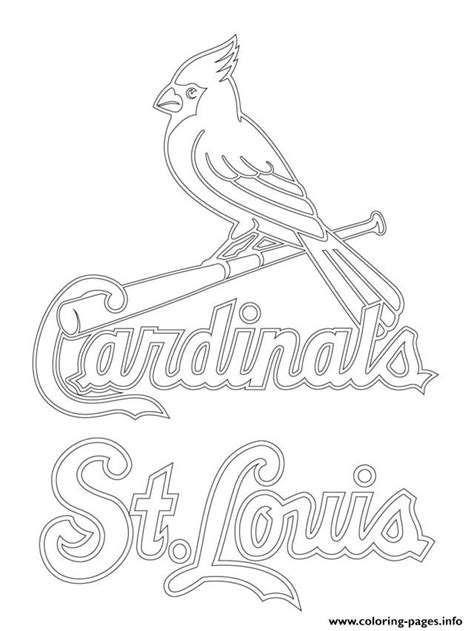 st louis cardinals logo mlb baseball sport coloring page printable