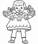 Coloring Girl Little Pages Girls Christmas Doll Template Paper Colouring Blank Dolls Exclusive Popular Templates Davemelillo Coloringhome sketch template
