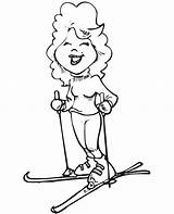 Coloring Skiing Woman Pages Clipart Skier Cartoon Kids Cliparts Printable Police Printactivities Library Cross Happy Print Clip Gif Printables Last sketch template