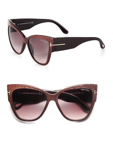 tom ford anoushka 57mm cat s eye sunglasses in brown lyst