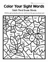 Sight Grade Words Color Dolch Third Contains Preview sketch template