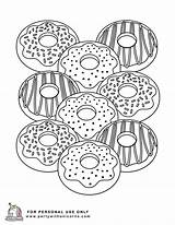 Donut Coloring Colroing Partywithunicorns sketch template