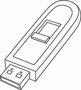 Drive Flash Clipart Usb Memory Line Stick Clip Lineart Drawing Computer Pen Cliparts Clipground Sweetclipart Library sketch template