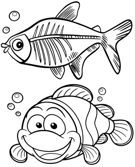 pin  fish coloring pages