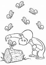 Curious George Coloring Pages Butterfly Kids Print Halloween Book Sheets Monkey Butterflies Printable Colouring Color Party Birthday Popular Netart Bestcoloringpagesforkids sketch template