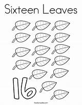 Sixteen Number Leaf Twisty sketch template
