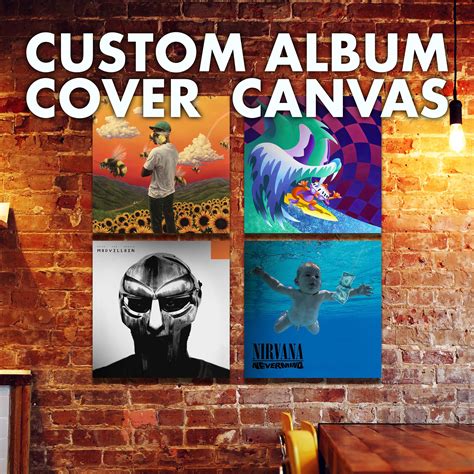 custom album cover canvas prints   usa etsy