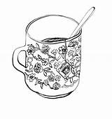 Drawing Tea Cup Coloring Pages Iced Illustration Drawings Tumblr Getdrawings Outline Illustrations Board Visit Choose sketch template