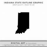 Indiana State Outline Vector Vectorified sketch template