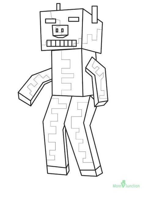 minecraft zombie coloring pages bsiqpo