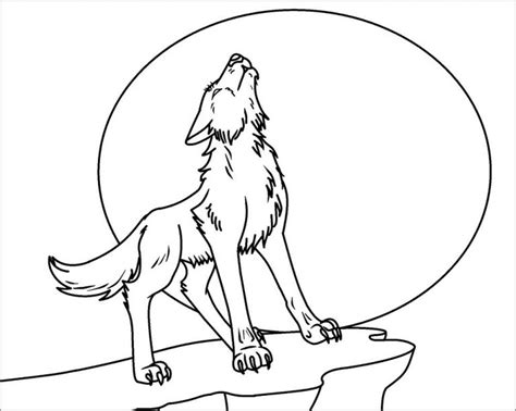 wolf howling  moon coloring page coloringbay