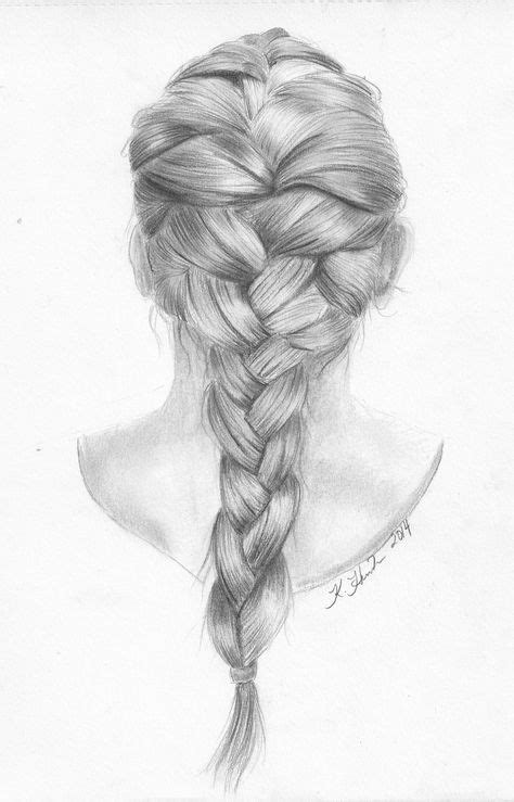 draw realistic hair braids