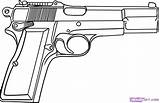 Drawing Gun 9mm Drawings Pistol Draw Coloring Choose Board Pages sketch template