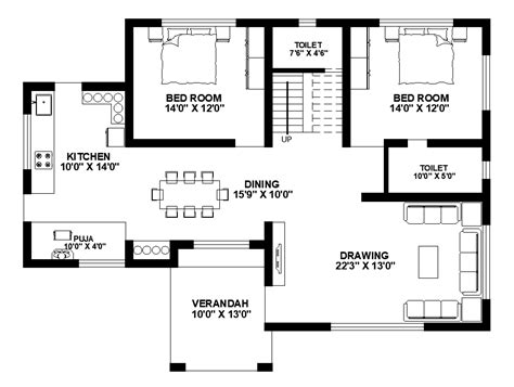 bedroom house layout plan autocad drawing  dwg file cadbull