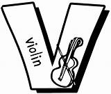 Coloring Violin Pages Letter Kids sketch template